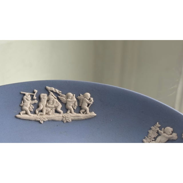 Vintage Wedgwood Blue Jasperware Demitasse Cup and Saucer Set For Sale In New York - Image 6 of 8