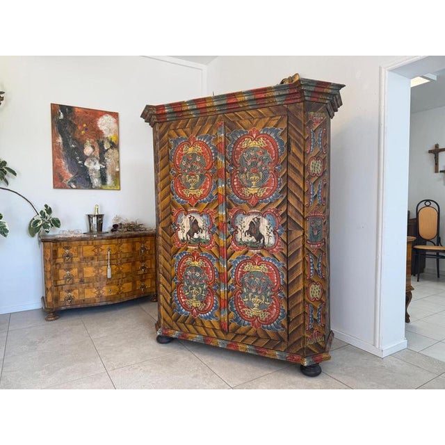 Biedermeier Rustic Farmhouse Cupboard For Sale - Image 3 of 18