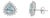 1900th Century Inspired 18k Gold Trillion Aquamarine Earrings With Diamonds, 3.55ct- A Pair For Sale