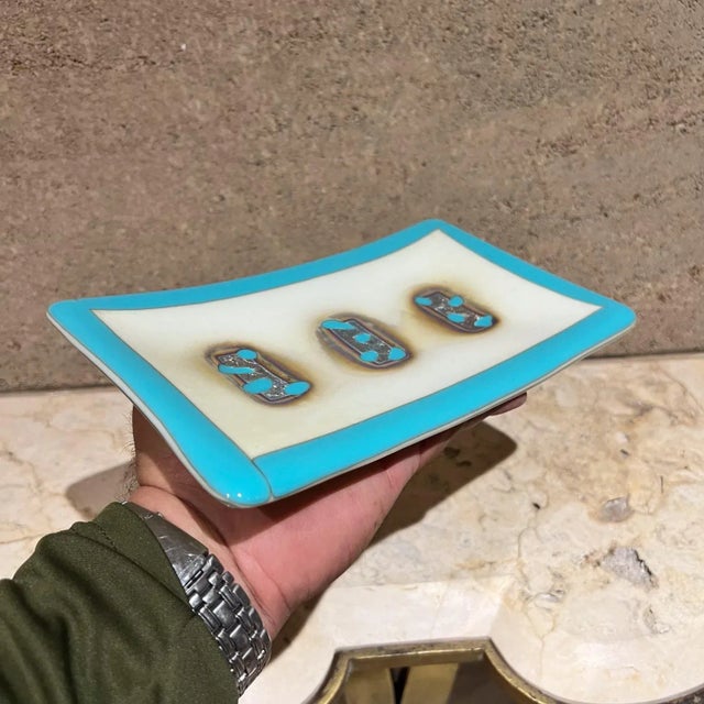 1960s Italian Art Glass Abstract Blue Dish Style a v Mazzega For Sale In San Diego - Image 6 of 11