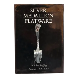 1980s Silver Medallion Flatware by D. Albert Soeffing Signed First Edition Book