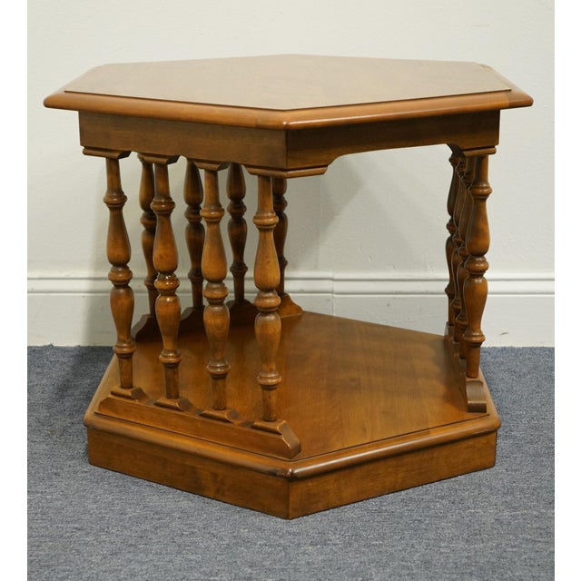 Ethan Allen Heirloom Nutmeg Maple Hexagonal Accent End Table 10-8645p For Sale In Kansas City - Image 6 of 10