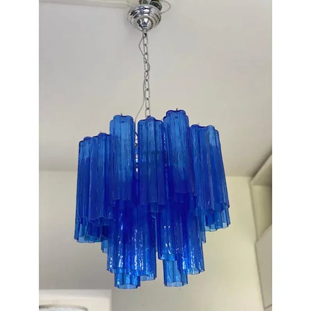 Blue Tronchi Murano Glass Sputnik Chandelier by Simoeng For Sale - Image 3 of 13