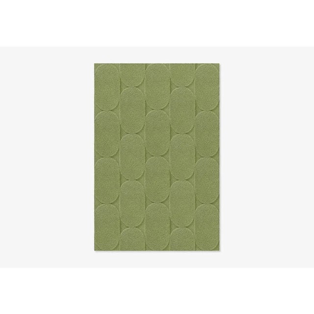 Contemporary Light Green Oval Textured Rug from Marqqa For Sale - Image 3 of 3