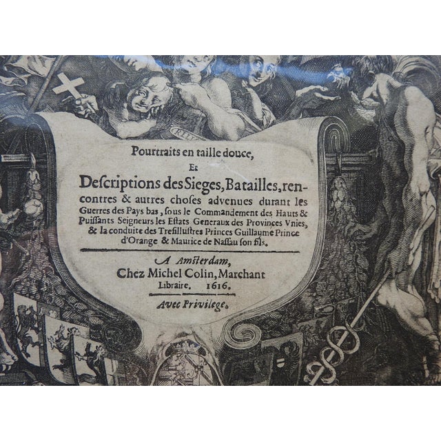 Rustic European 1616 Title Page Book Plate Netherland Battles Sieges For Sale - Image 3 of 3