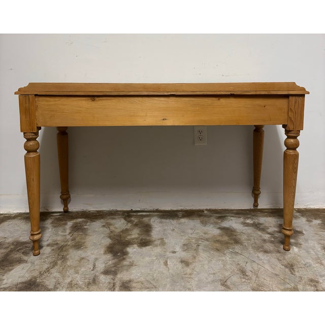 Wood Antique English Pine Writing Table For Sale - Image 7 of 8