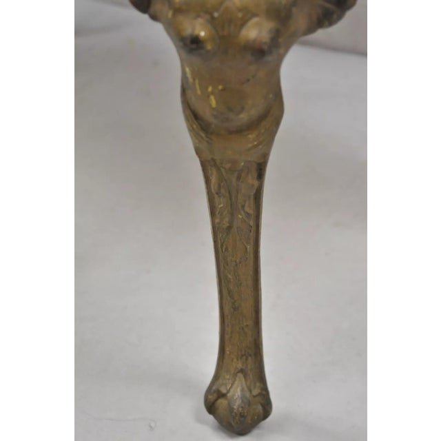 Metal Early 20th Century Antique French Art Deco Figural Bench With Cast Iron Winged Women Legs For Sale - Image 7 of 11