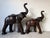 Safari Vintage Safari Style Oversized Leather Elephant Sculptures With Raised Trunks – A Pair For Sale - Image 3 of 18