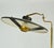 Italian Swing Arm Floor Lamp in Brass with Original Black Shade, 1950s For Sale - Image 4 of 17