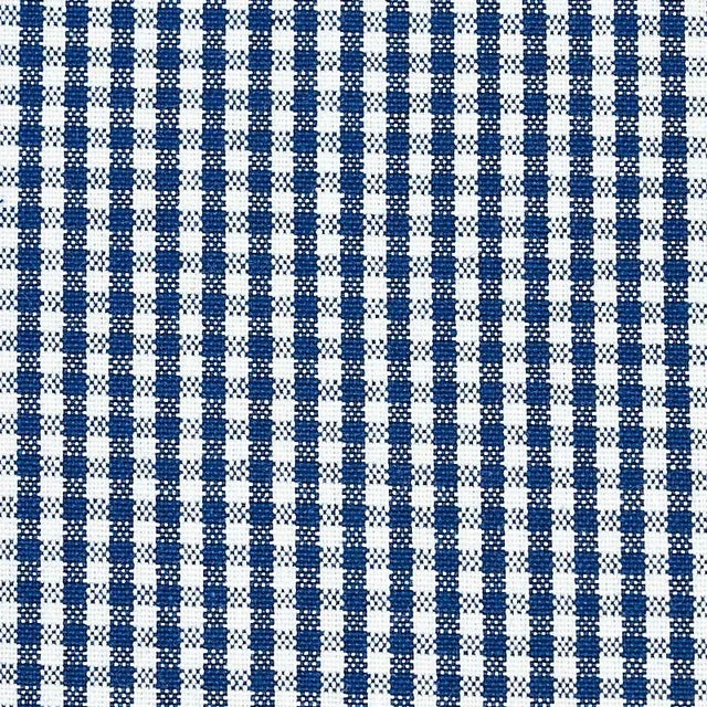 Sample - Schumacher Barnet Cotton Check Fabric in Navy For Sale