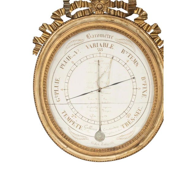 Early 19th Century Louis XVI Giltwood Barometer For Sale - Image 5 of 6