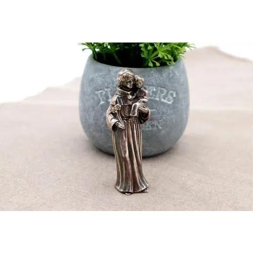 Silver Statuette of Saint Anthony For Sale - Image 6 of 6