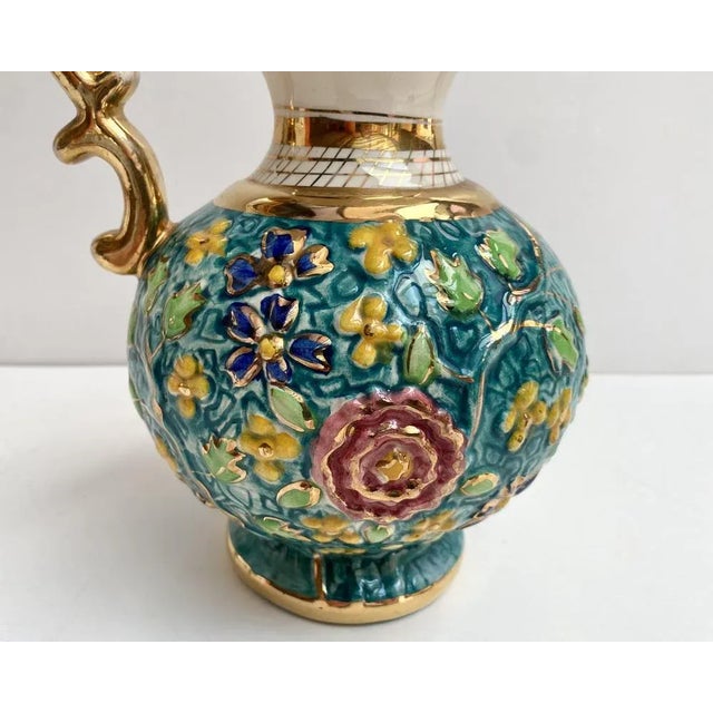 Vintage 24k Gold Faience Vase, Belgium, 1950s For Sale - Image 6 of 9
