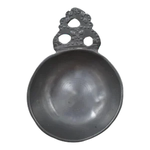 Antique 18th Century Childs Pewter Porringer Cup Bowl Porridge Dish