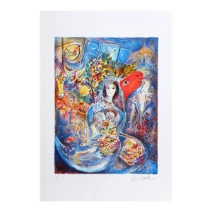 Bella Fascimile, Marc Chagall Giclee on Paper, Signed in Plate