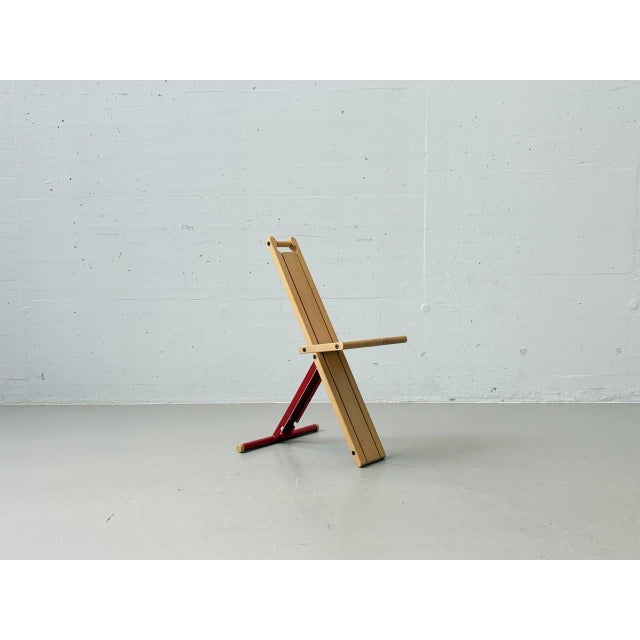 Wood Grasshopper Folding Chair by Torstein Nilsen for Møremøbler, Norway, 1982 For Sale - Image 7 of 16
