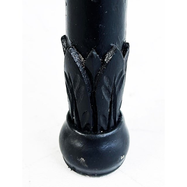 Vintage Ebonized Carved Ram's Head Bergère Chairs, Pair For Sale - Image 14 of 16