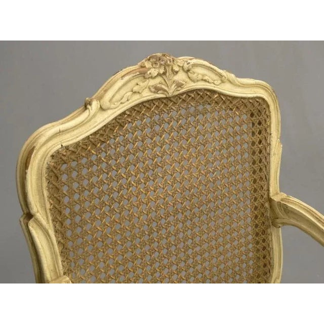 1920s Vintage Louis XV-Style French Caned Arm Chairs - Set of 4 For Sale - Image 11 of 13