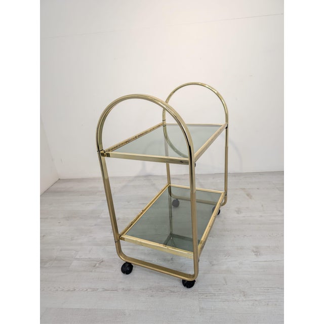 Hollywood Regency Italian Mobile Brass Bar, 1970s For Sale - Image 4 of 16