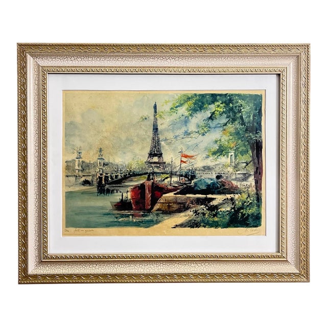 Vintage French Eau Forte Originale Aquatint Etching. Signed For Sale