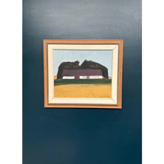 Mid-Century Modern Eric Julius, Farmhouse, 1950s, Oil on Canvas, Framed For Sale - Image 3 of 14