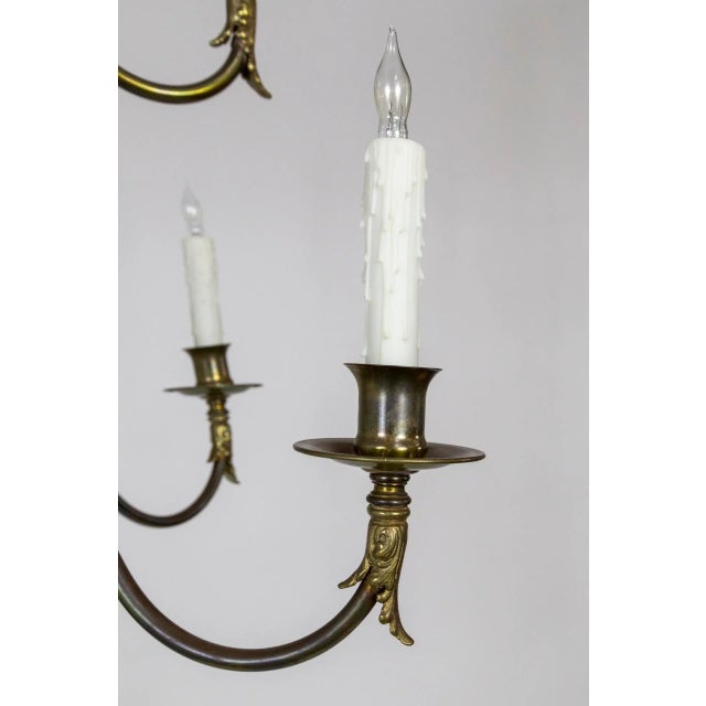 Dutch Baroque 2-Tier Brass Scroll Candlestick Chandelier For Sale - Image 10 of 13