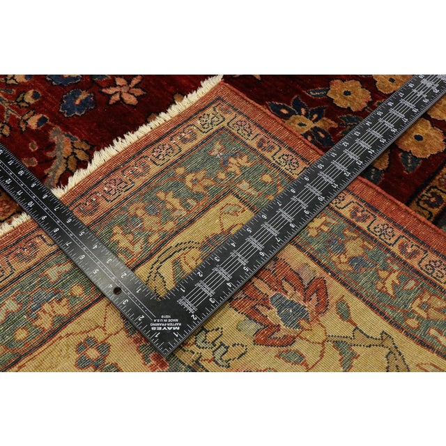 Red Antique Persian Mohajeran Sarouk Rug, 08'10 X 12'00 For Sale - Image 8 of 11