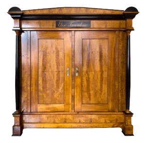 Large Biedermeier Wardrobe in Ash and Cherry, 1884