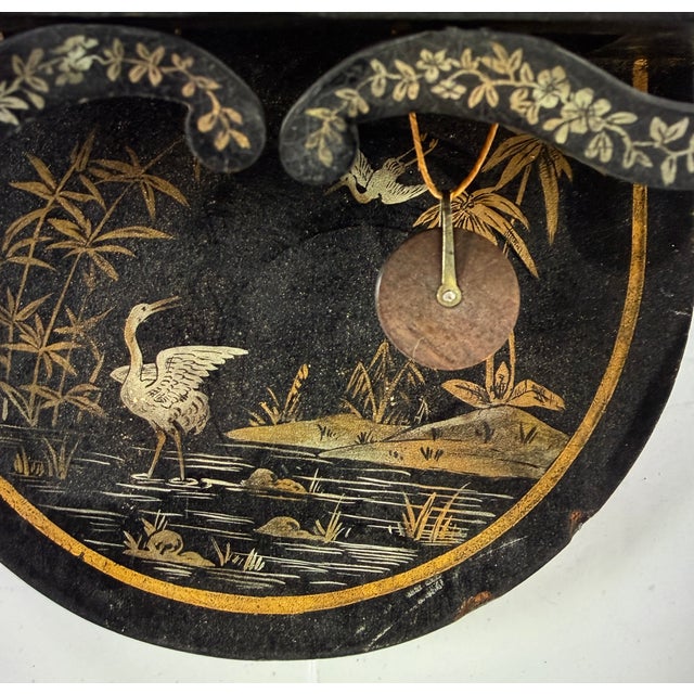 Wood Antique Wall Clock with Markings For Sale - Image 7 of 8