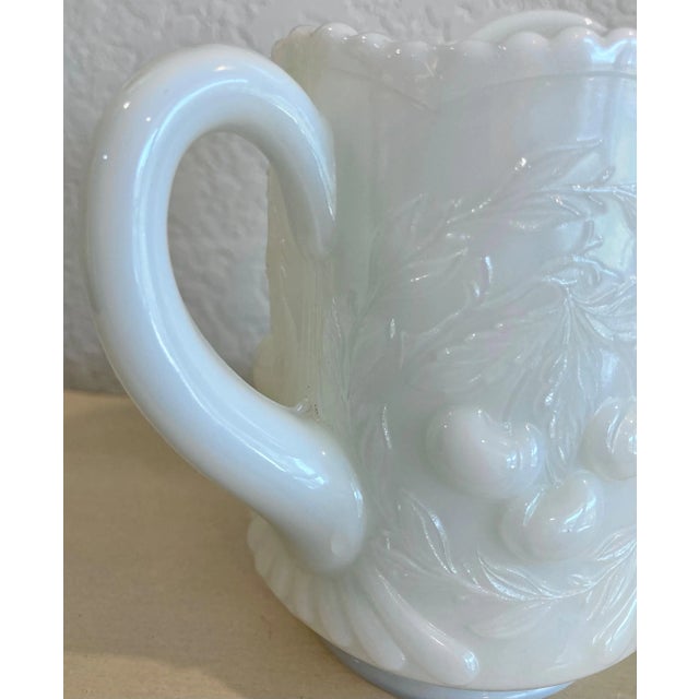 Mid 20th-Century Wreathed Cherry Milk Glass Creamer by l.g. Wright Glass For Sale - Image 12 of 13