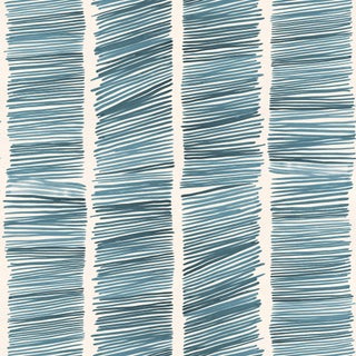 Hash Marks Wallpaper by Susan Hable in Teal For Sale