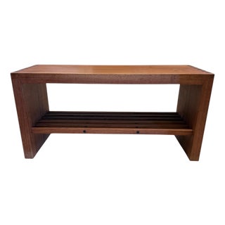 Modern Custom Teak Hall Bench For Sale