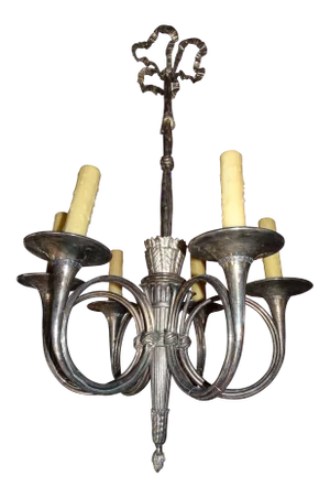 French Silvered Bronze Chandelier