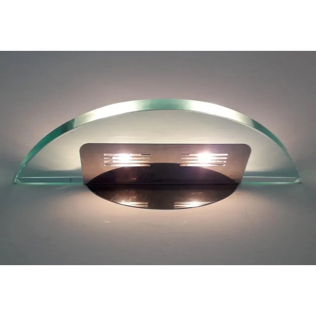 Fontana Arte Mid 20th Century Beveled Glass Sconces by Fontana Arte - a Pair For Sale - Image 4 of 10