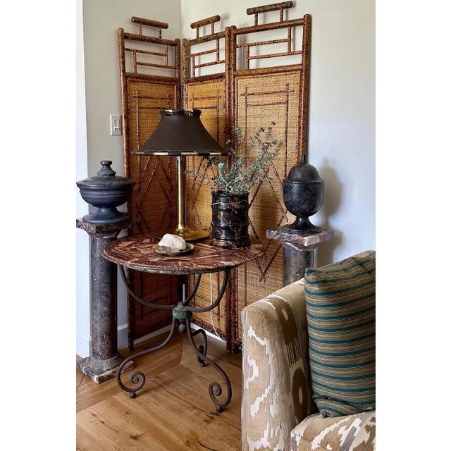 Mid-Century Modern Three-Panel Bamboo and Rattan Room Divider For Sale - Image 3 of 10
