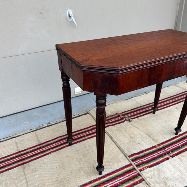 Antique Mahogany Sheraton Flip Top Game Table, Salem or Boston, Massachusetts, Circa 1810s A refined and distinguished...