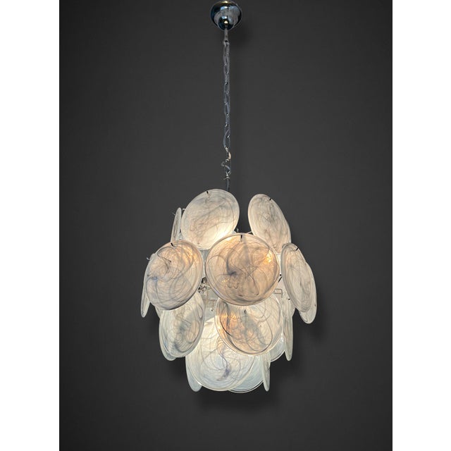 Gray Vintage Italian Murano Chandelier, 1990s For Sale - Image 8 of 18