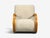 1940s Swedish Modern, Rocking Chair, Elmwood, Beige Shearling, Sweden, 1940s For Sale - Image 5 of 13