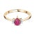 Metal Minimalist 18k Gold Ruby Diamond Proposal Ring Size 6 For Sale - Image 7 of 12