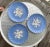 1940s Harker Pottery Tiff Blue Cameoware Coupe Salad Plate Single For Sale In Dallas - Image 6 of 6