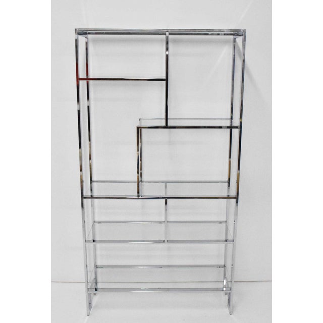 Mid-Century Modern Design Institute of America Chrome and Glass Etagere For Sale - Image 3 of 9