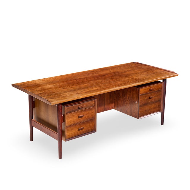 Arne Vodder for Sibast Model 207 Mid Century Brazilian Rosewood Executive Desk For Sale - Image 10 of 10