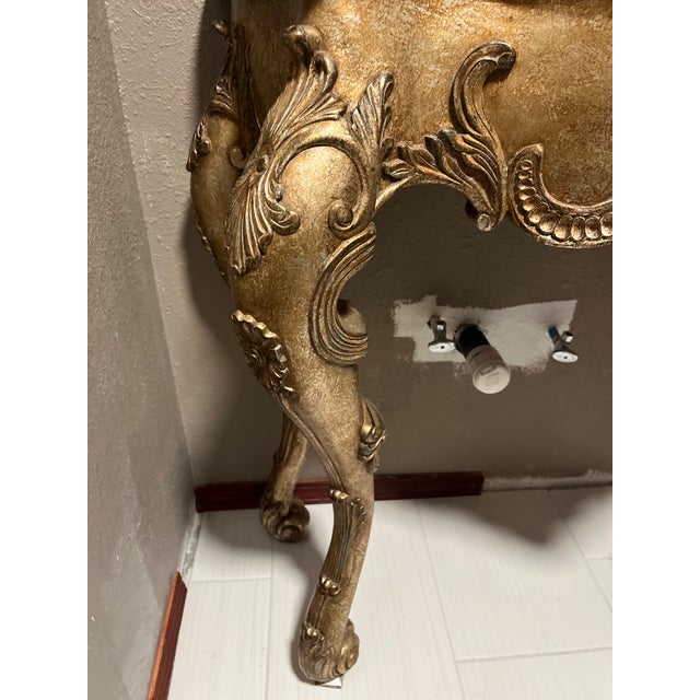 Hollywood Regency Ferguson Copeland, Vincent Silver Leaf Console Table For Sale - Image 3 of 4