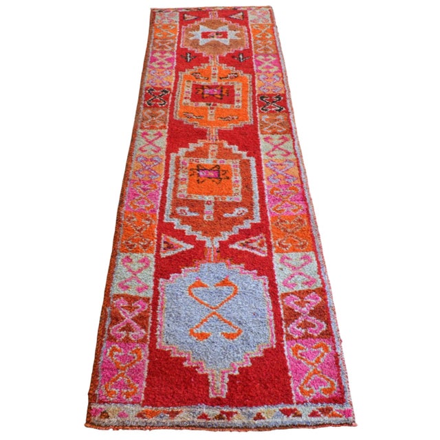 Textile Hand-Knotted Turkish Kurdish Runner For Sale - Image 7 of 12