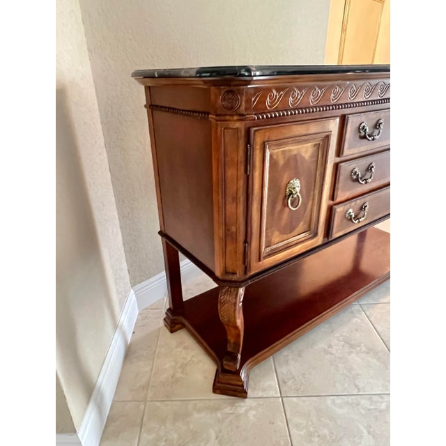 Vintage Sideboard, Buffet ,Console With Black Marble Top For Sale In West Palm - Image 6 of 9