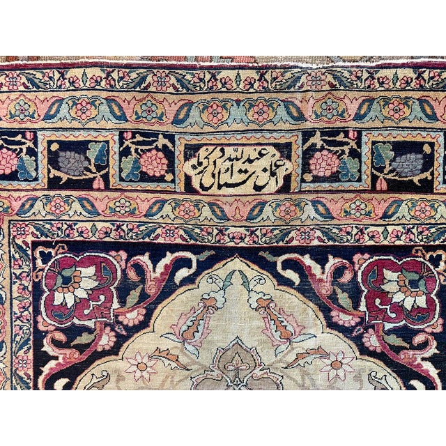 Antique Lavar (Laver/Ravar) Kermans are finely woven Persian carpets produced in the late 19th to early 20th century in...
