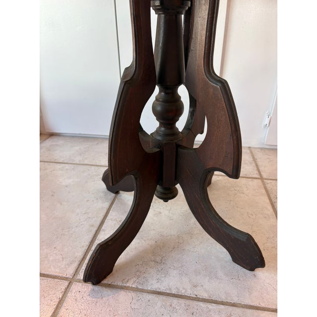 Vintage Petite Inlaid Wood Accent Table With Tripod Base Federal Style For Sale In Miami - Image 6 of 15