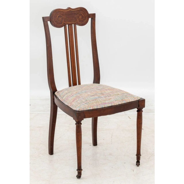 Late 19th Century American Marquetry Walnut Side Chair, Ca. 1890 For Sale - Image 5 of 7