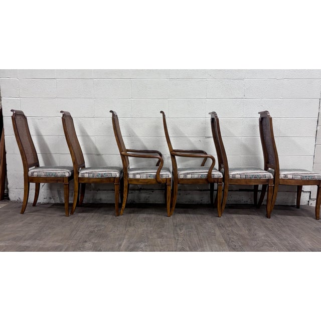 Vintage Drexel Heritage 1984 Caned Back Dining Chairs - Set of 6 For Sale In Kansas City - Image 6 of 14