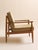 The Vintage MCM Teak Exposed Frame Arm Chair, Newly Upholstered For Sale - Image 4 of 14